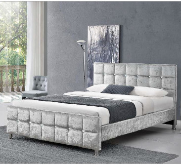 Kristal Düğme Avrupa Tarzı King Size Yatak Çerçevesi, Başlık Herhangi Bir Renk