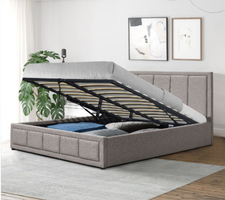 King Size Linen kumaş Taşlanmış Tuft Modern Yatak Çerçevesi depolama ile BSCI