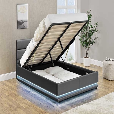 Açık Gri Tepeli Bazalı Katsız 90x190 CM LED Döşemeli Yatak