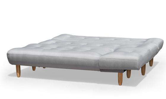 L Şekilli Katlanır Futon Çekyat Koyu Gri Polyester Döşemeli Modern Cabrio