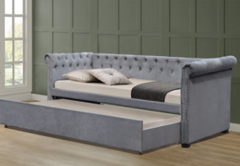 Depolama ile Gri Renkli Çok Fonksiyonlu Döşemeli Tekerlekli Daybed