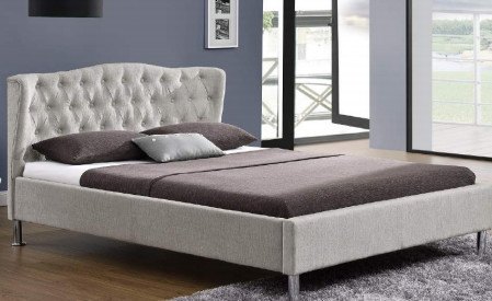 SGS OEM Kontrplak Platform Yatak Çerçevesi Modern King Size Yatak Gri