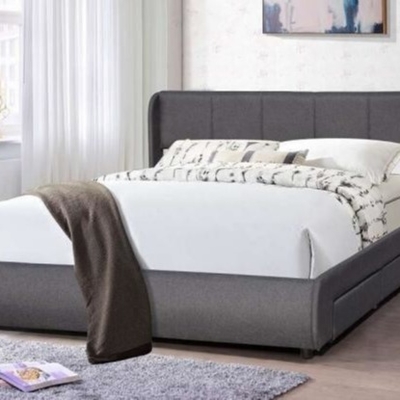 Modern King Size Döşemeli Platform Yatak Rahat Başlık Yatağı