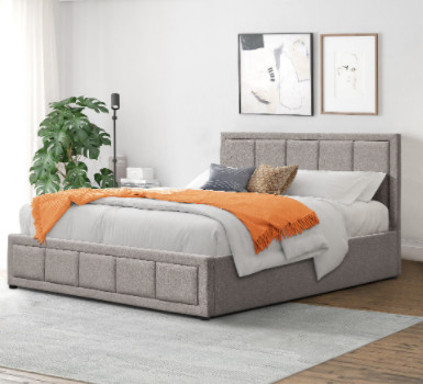 King Size Linen kumaş Taşlanmış Tuft Modern Yatak Çerçevesi depolama ile BSCI