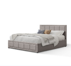 King Size Linen kumaş Taşlanmış Tuft Modern Yatak Çerçevesi depolama ile BSCI