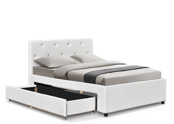 Sunny Modern Faux Deri Depolama Yatağı Çift Kişilik Çekmeceli OEM