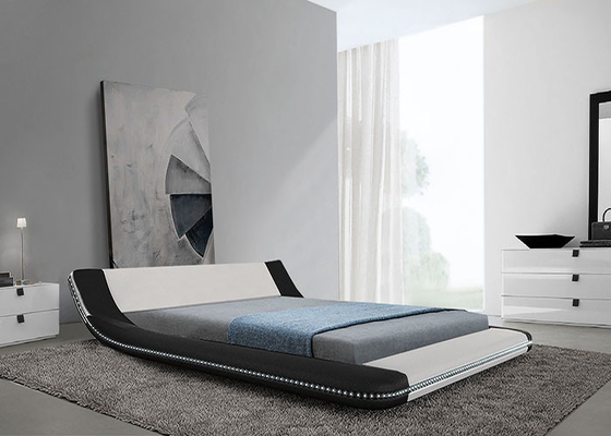 Modern Yumuşak Deri Karyola Tatami Yatak Odası Royal Büyük King Size