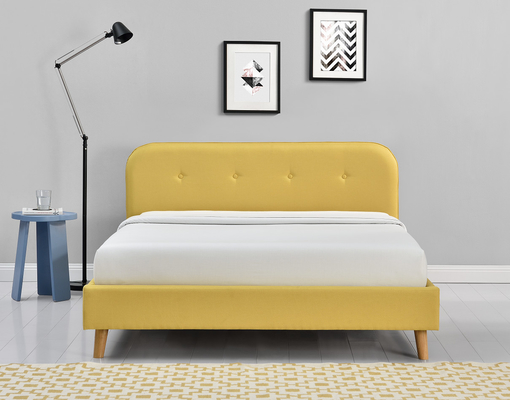 ODM Tepeli Döşemeli Kraliçe Platform Yatak Modern Basit 140x200Cm