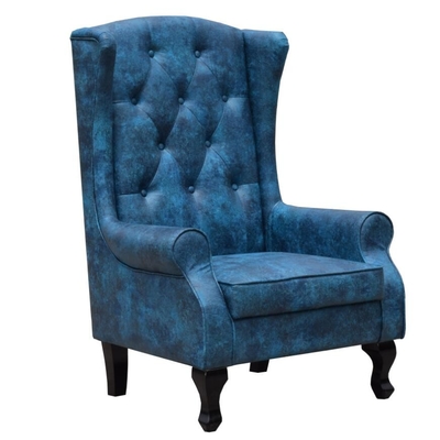 Küvet Yüksek Wingback Accent Sandalyeler Kadife Chesterfield Koltuk Yemek Oturma Odası